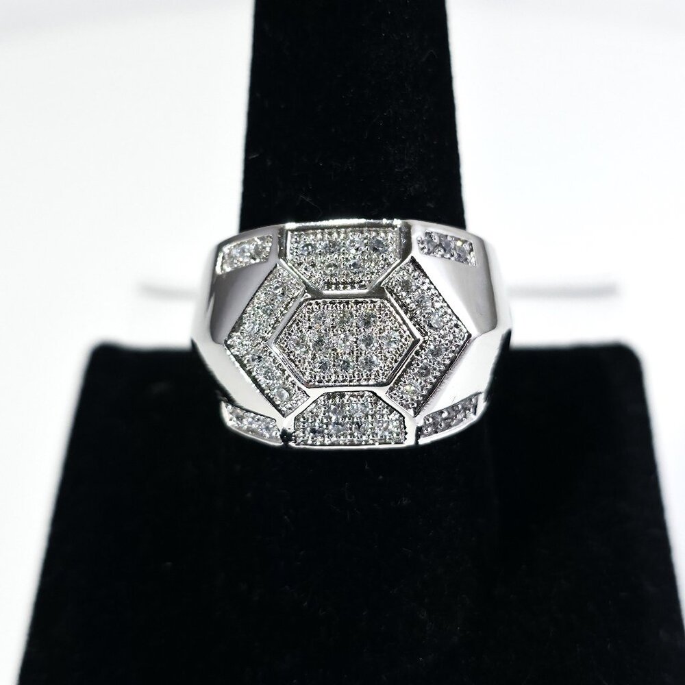 Men's Sterling Silver 925 CZ Pave Ring